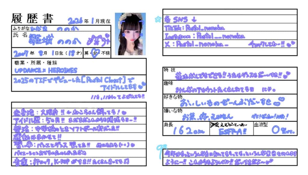 雛城ののか( ひなき ののか )【ブルー】プロフィール｜Pastel Closet【パスクロ】画像 